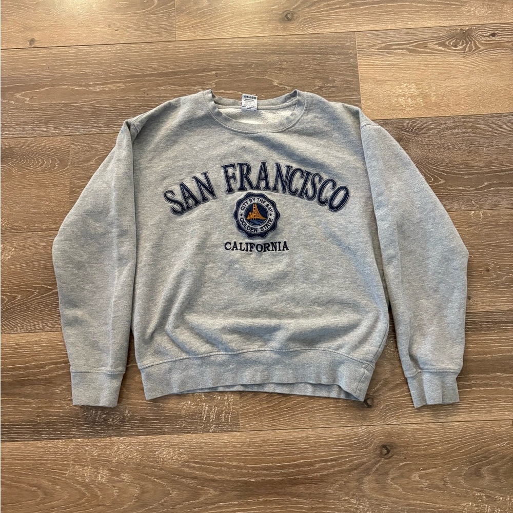 Gray San Francisco Crewneck Sweater